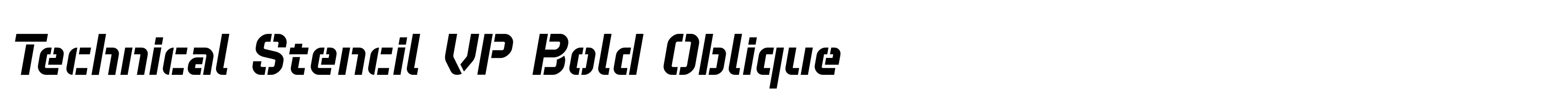 Technical Stencil VP Bold Oblique